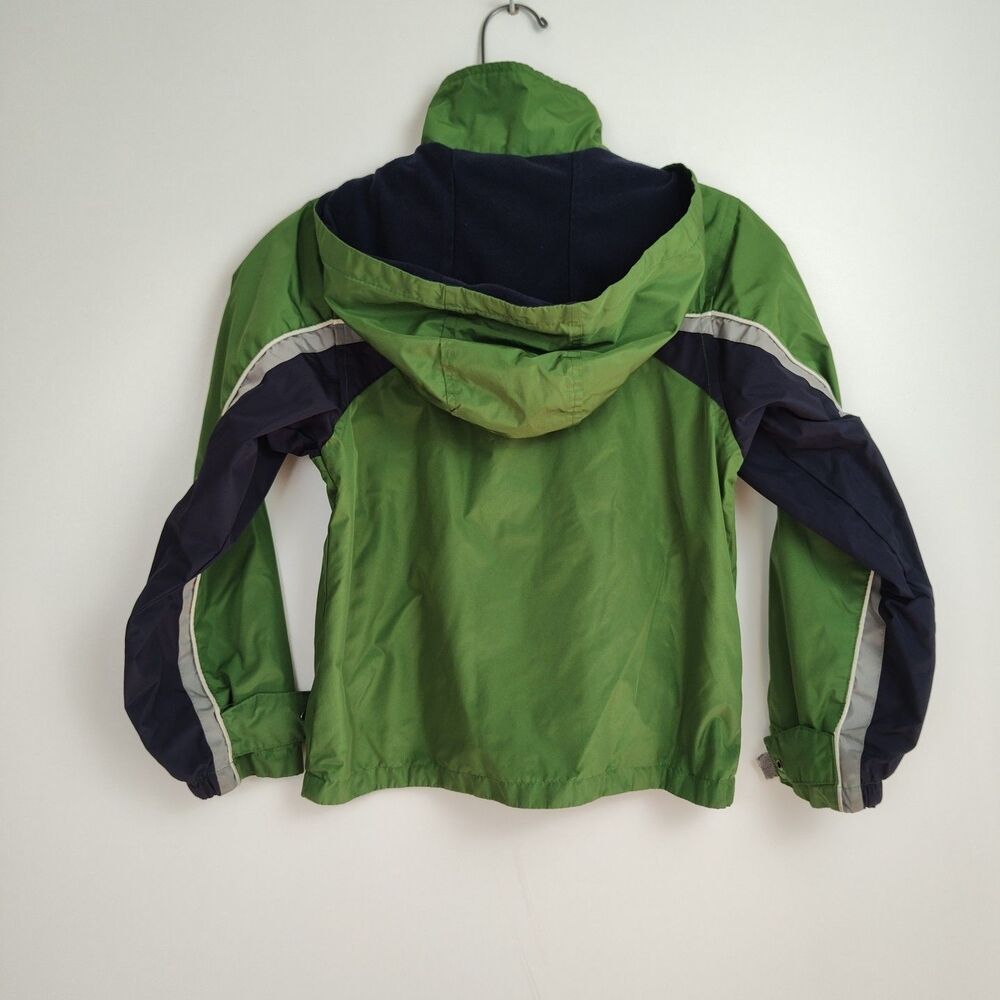 London Fog Windbreaker Jacket Boys S/8 Green & Blue‎ Full-Zip Hooded